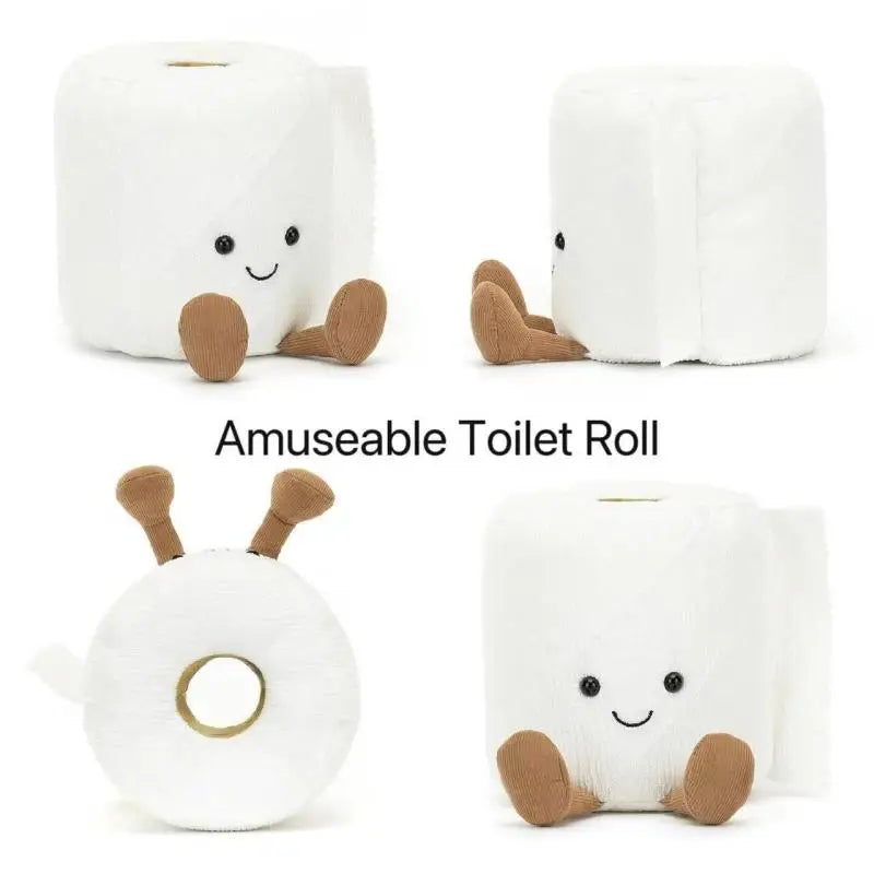 JC Wc-rol Pluche Knuffel – Schattige Zachte Tashanger & Bureaudecoratie (8cm)