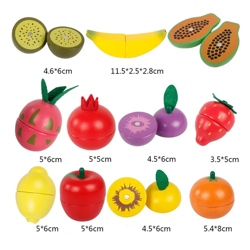 Houten Magnetische Snijset – Groenten & Fruit | Montessori Keuken Speelgoed