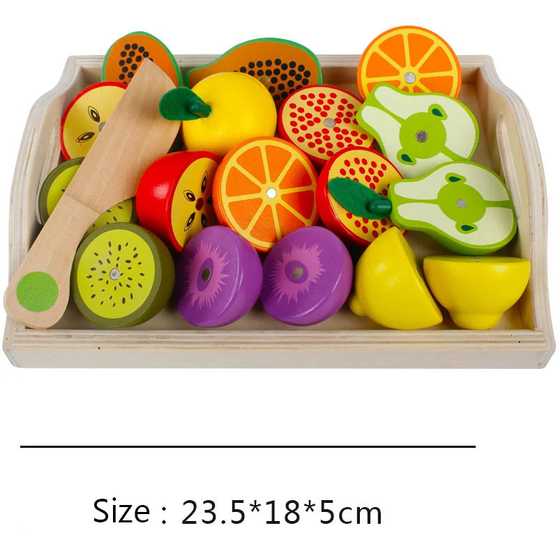 Houten Magnetische Snijset – Groenten & Fruit | Montessori Keuken Speelgoed