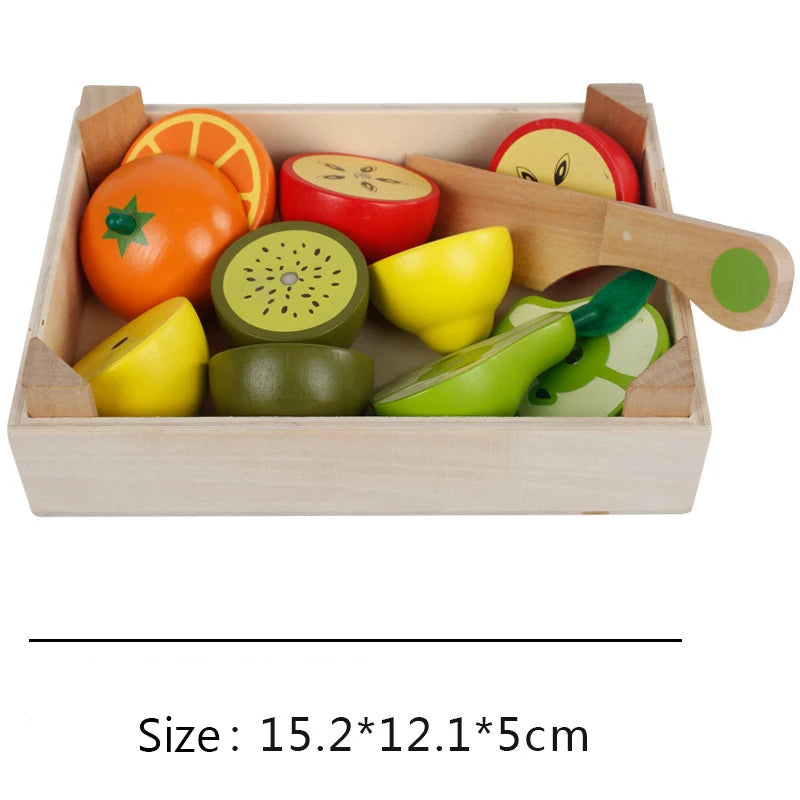 Houten Magnetische Snijset – Groenten & Fruit | Montessori Keuken Speelgoed