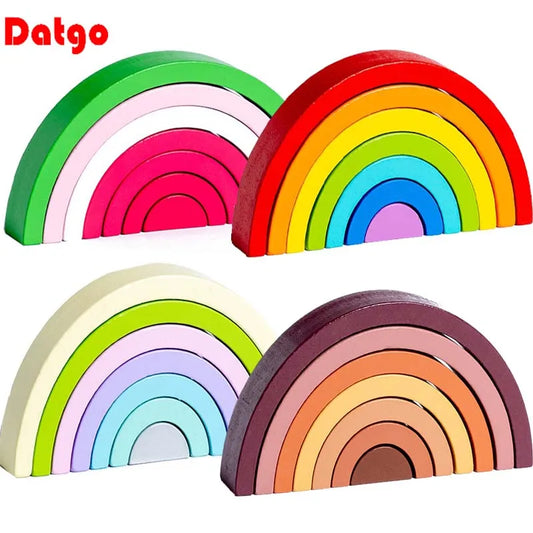 Houten Regenboog Boogbrug Bouwblokken – Montessori Kleur & Bouw Speelgoed | 5 Varianten | 3+ jaar