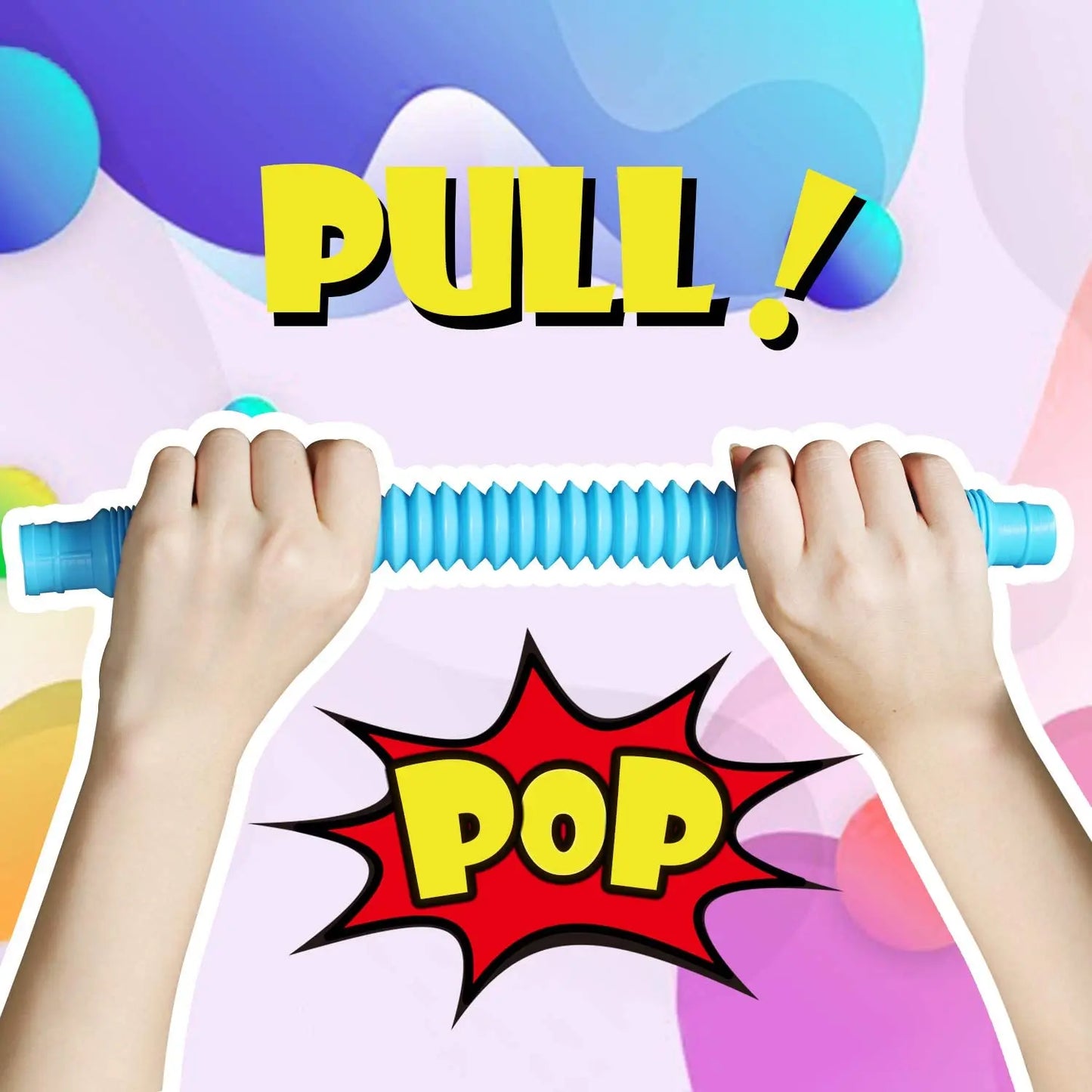 Mini Pop Tubes Fidget Toy Set van 4 Kleurrijke Buisjes (Stress & ADHD)