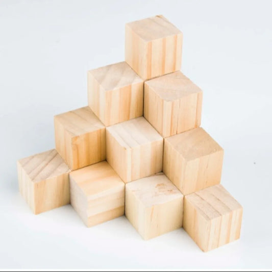 DIY Houten Kubusblokjes – 10 stuks Onbehandeld Naturel Hout