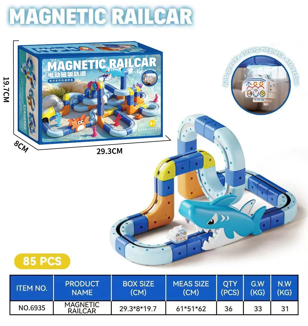 Magnetische Treinbaan Set – 3D DIY Bouwspeelgoed voor Kinderen