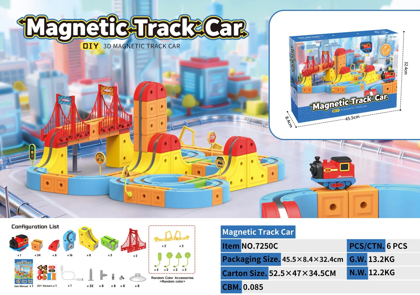Magnetische Treinbaan Set – 3D DIY Bouwspeelgoed voor Kinderen