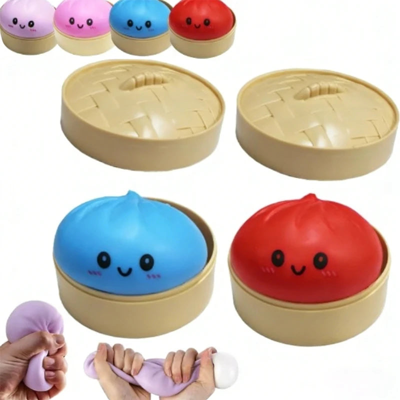 Squeeze Fidget Toy Set – Schattige Dumplings & Baozi (4 stuks)