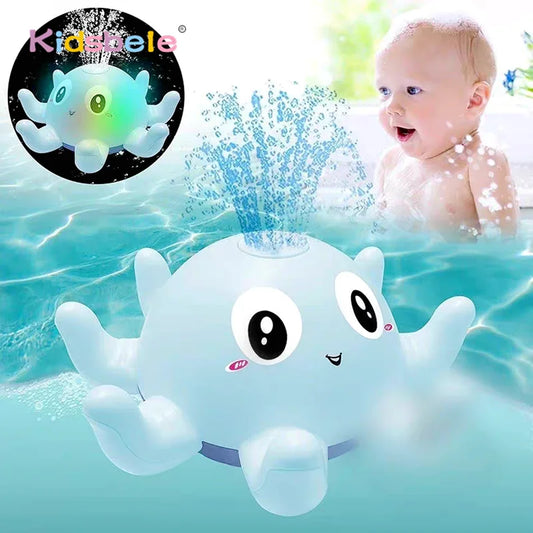 Lichtgevende Octopus Badspeelgoed – Muzikaal Watersproeier Badspeeltje | Roze & Blauw