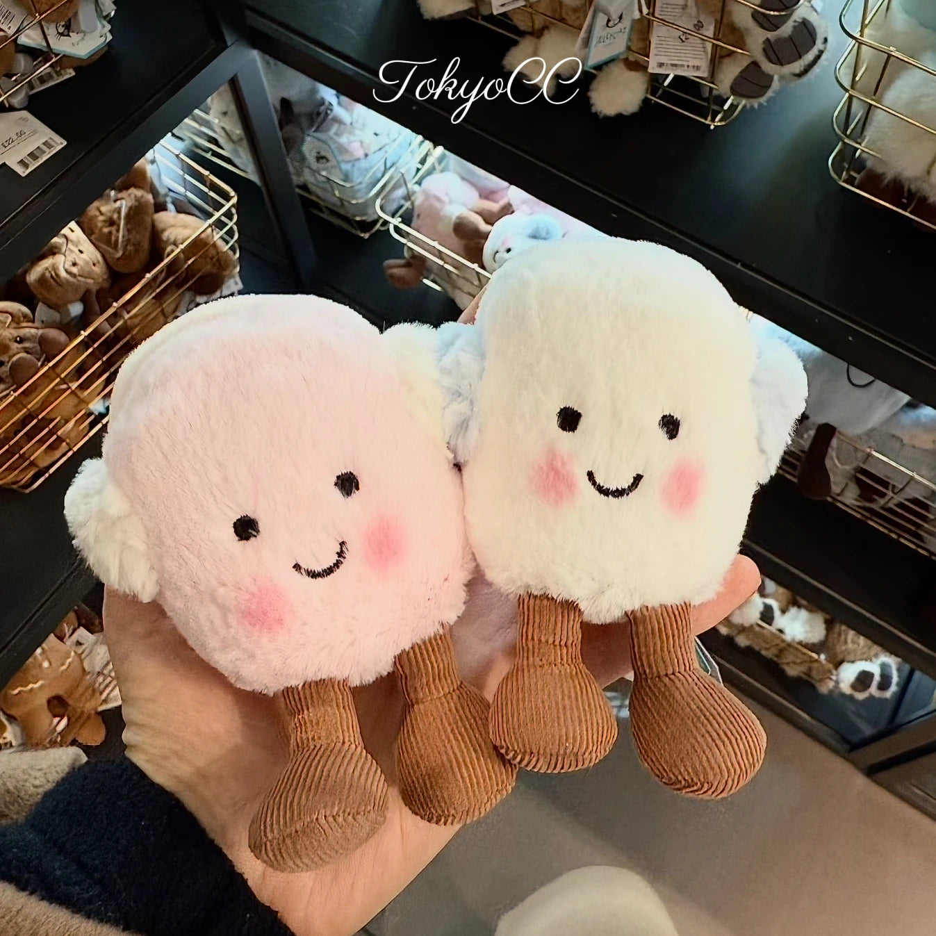 Marshmallow Pluche Knuffels – Schattig Roze & Blauw Koppel (7cm)