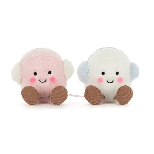 Marshmallow Pluche Knuffels – Schattig Roze & Blauw Koppel (7cm)