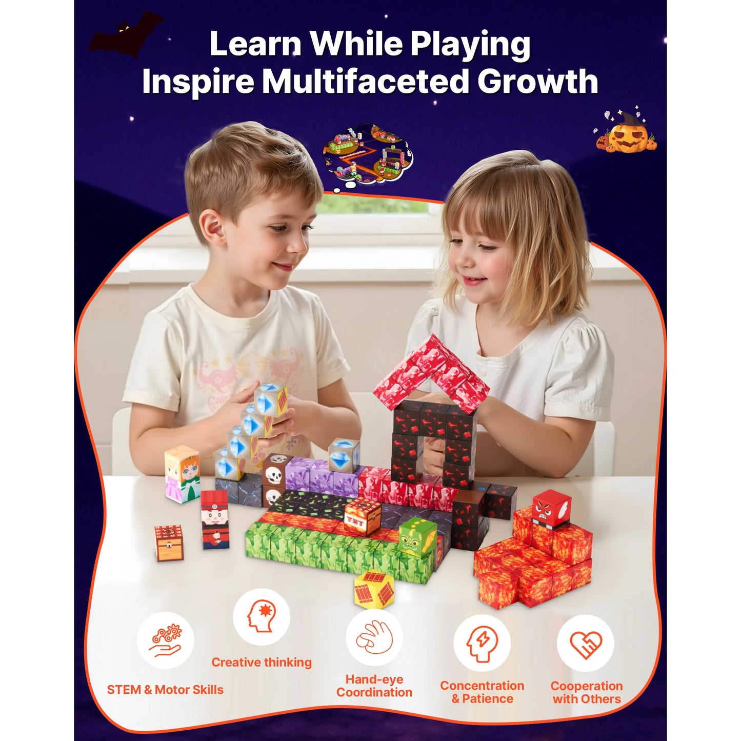 Magnetische Bouwblokken 100/150 stuks – STEM & Montessori Speelgoed voor Kinderen