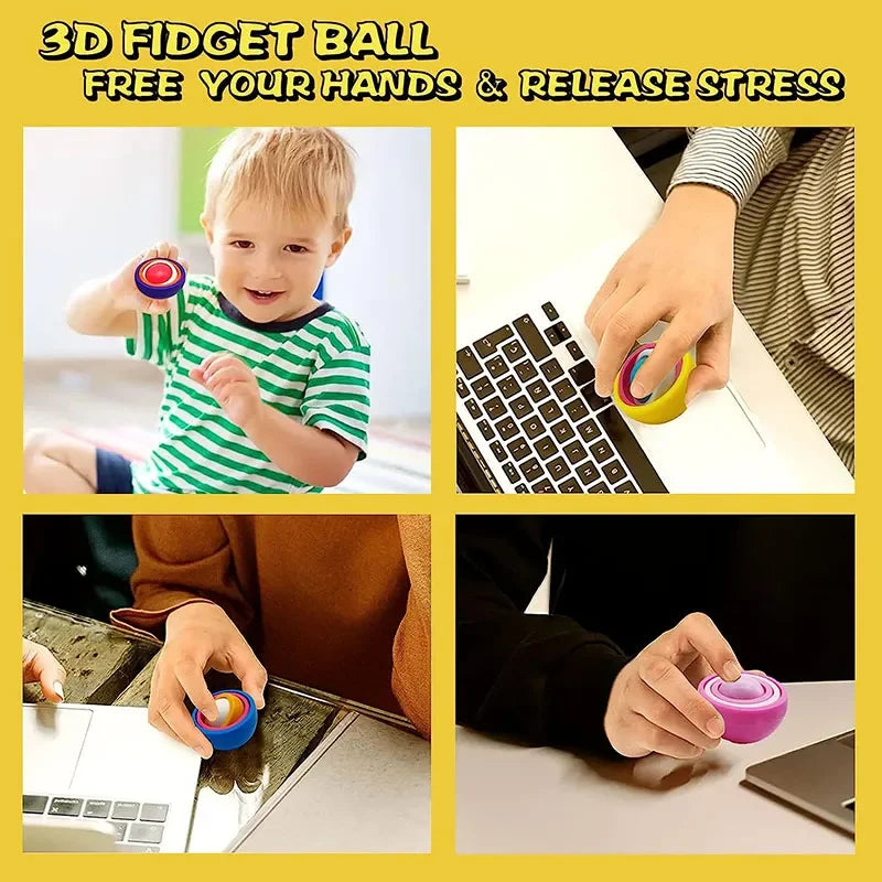3D Fidget Gyro Bal – Sensorisch Speelgoed voor Kinderen & Volwassenen