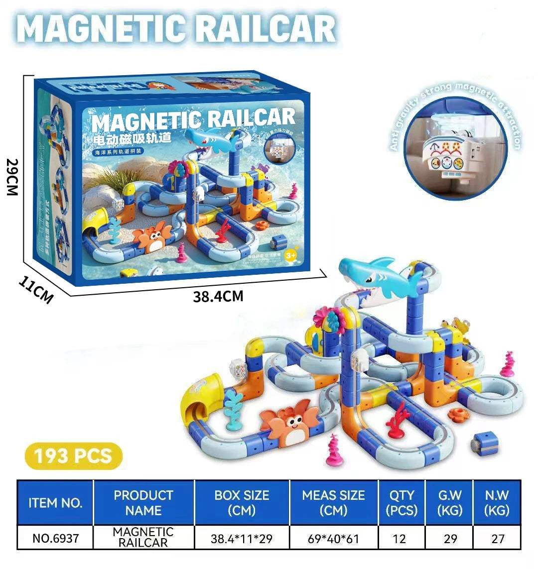 Magnetische Treinbaan Set – 3D DIY Bouwspeelgoed voor Kinderen