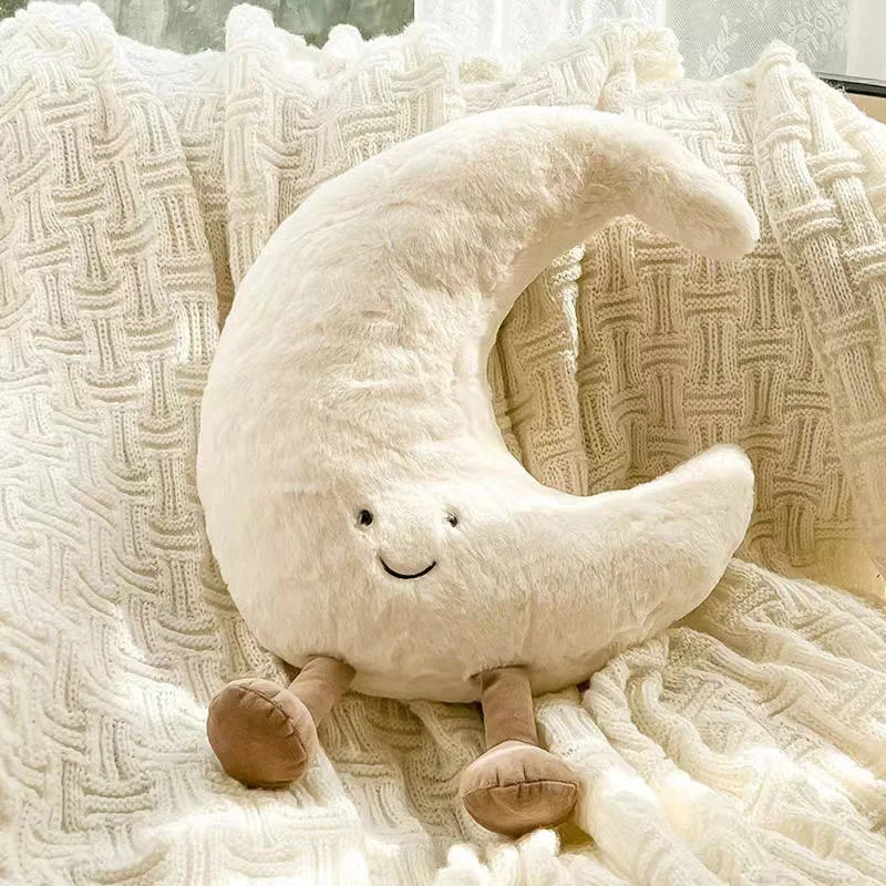 Maan & Zon Pluche Kussen – Zachte Knuffelkussen voor Kinderkamer (30-46cm)