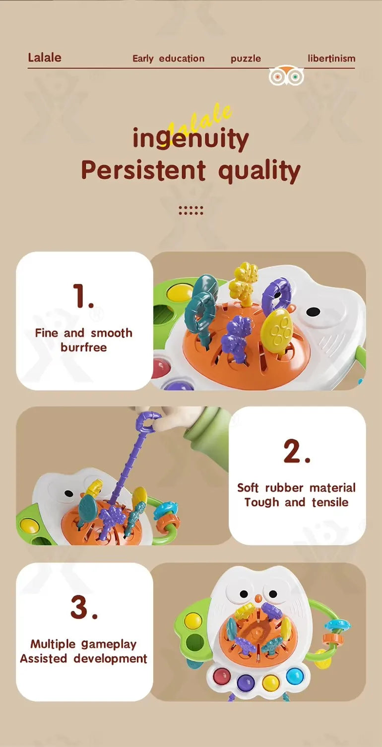 Sensorisch Trekkoord Speeltje – Montessori Baby Speelgoed 0–6 Jaar