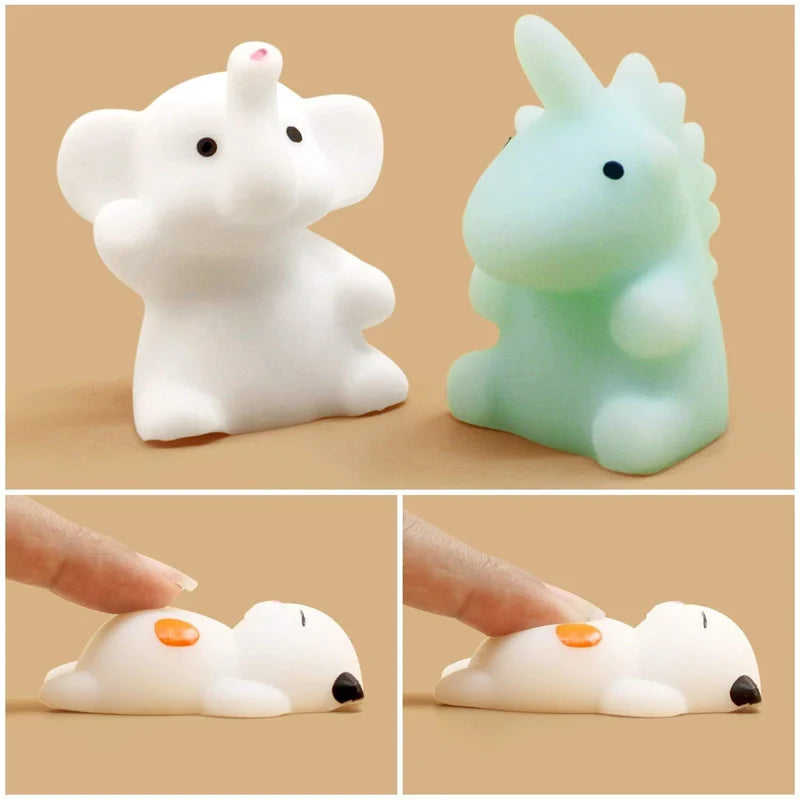 Mini Mochi Squishy Dieren – Kawaii Stressbal Set (5 t/m 50 stuks)