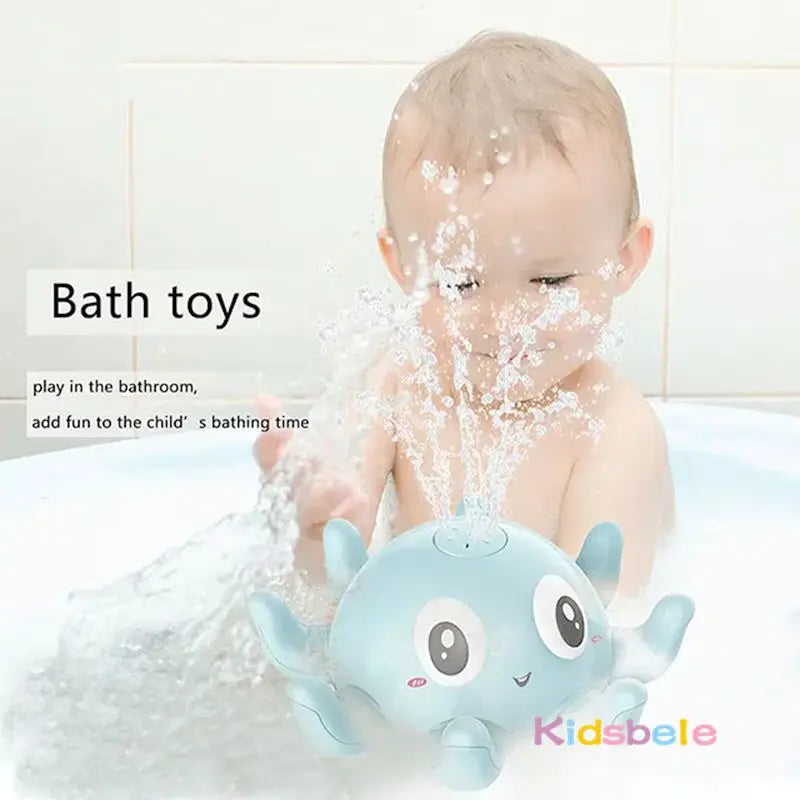 Lichtgevende Octopus Badspeelgoed – Muzikaal Watersproeier Badspeeltje | Roze & Blauw