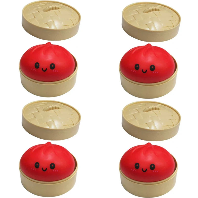 Squeeze Fidget Toy Set – Schattige Dumplings & Baozi (4 stuks)
