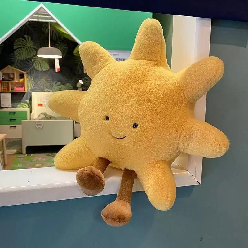 Maan & Zon Pluche Kussen – Zachte Knuffelkussen voor Kinderkamer (30-46cm)