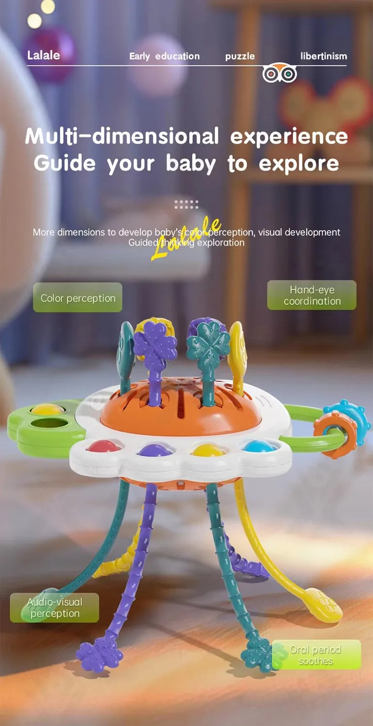 Sensorisch Trekkoord Speeltje – Montessori Baby Speelgoed 0–6 Jaar