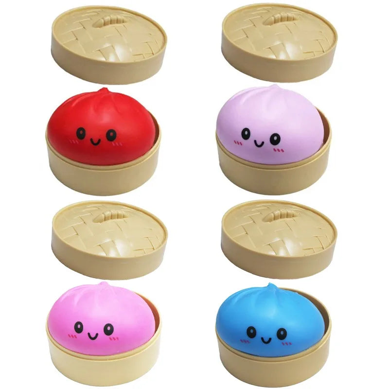 Squeeze Fidget Toy Set – Schattige Dumplings & Baozi (4 stuks)