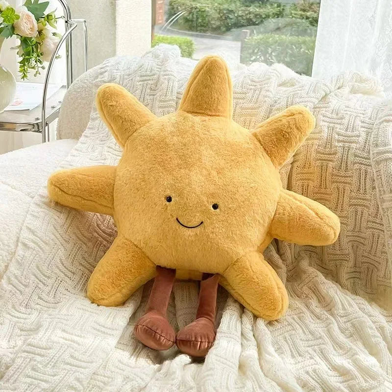 Maan & Zon Pluche Kussen – Zachte Knuffelkussen voor Kinderkamer (30-46cm)