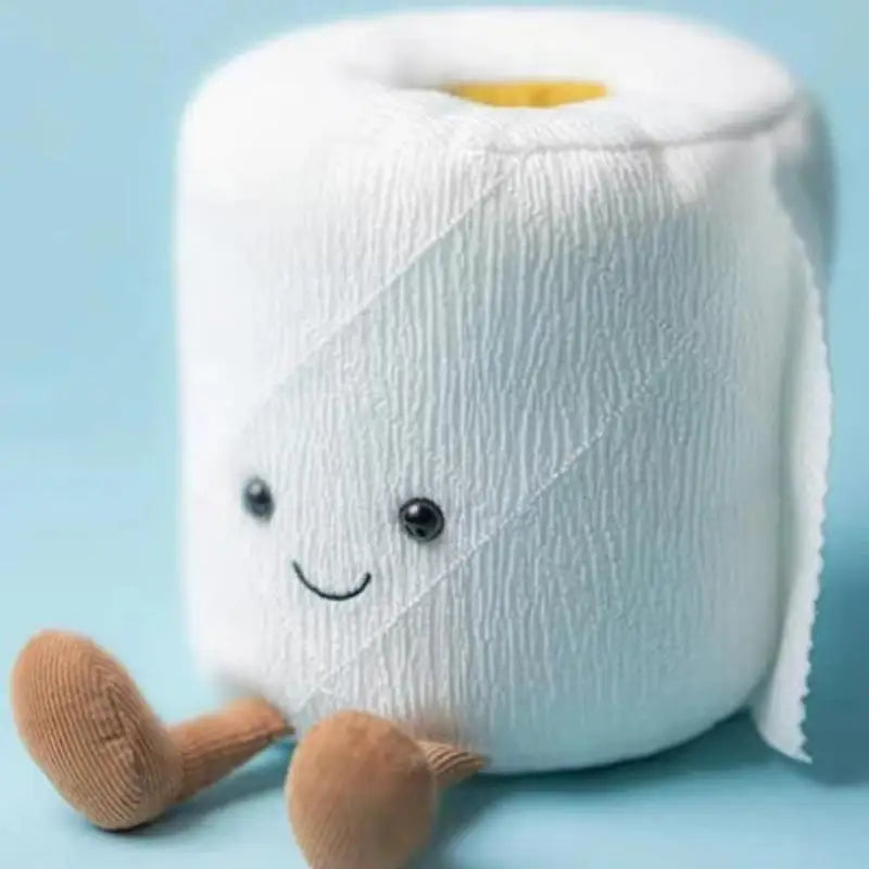 JC Wc-rol Pluche Knuffel – Schattige Zachte Tashanger & Bureaudecoratie (8cm)