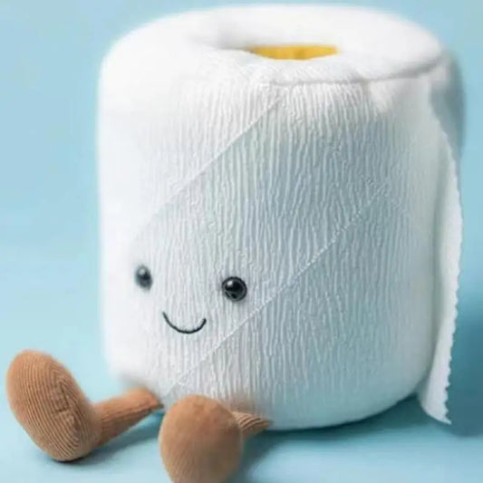 JC Wc-rol Pluche Knuffel – Schattige Zachte Tashanger & Bureaudecoratie (8cm)