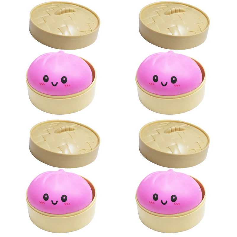 Squeeze Fidget Toy Set – Schattige Dumplings & Baozi (4 stuks)
