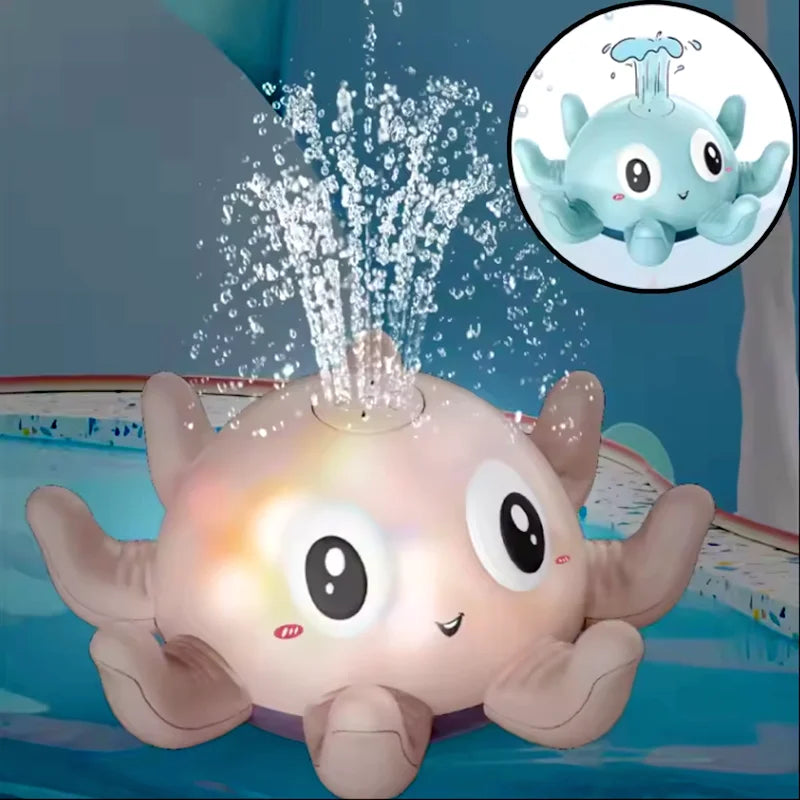 Lichtgevende Octopus Badspeelgoed – Muzikaal Watersproeier Badspeeltje | Roze & Blauw