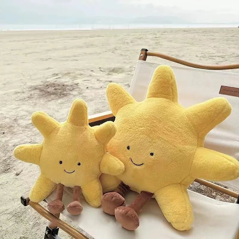 Maan & Zon Pluche Kussen – Zachte Knuffelkussen voor Kinderkamer (30-46cm)