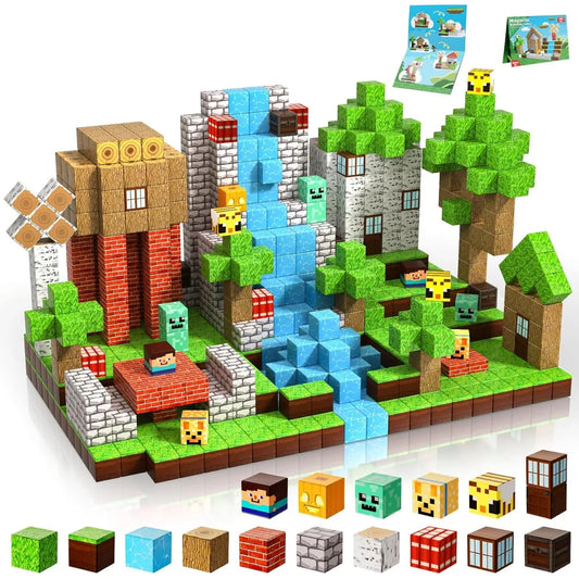 Magnetische Bouwblokken – Thema Sets | NewForest, Farm, Mine & Plants vs Zombies | 48-300 stuks