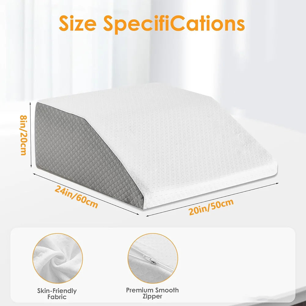 Memory Foam Beenkussen – Wigvormig Ondersteuningskussen