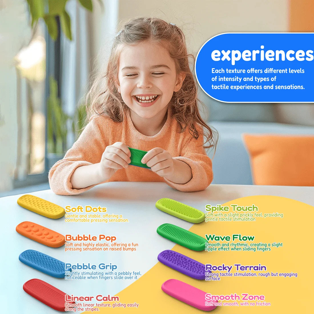 Sensorische Siliconen Fidget Strip – Stressverlichting voor Kinderen & Volwassenen