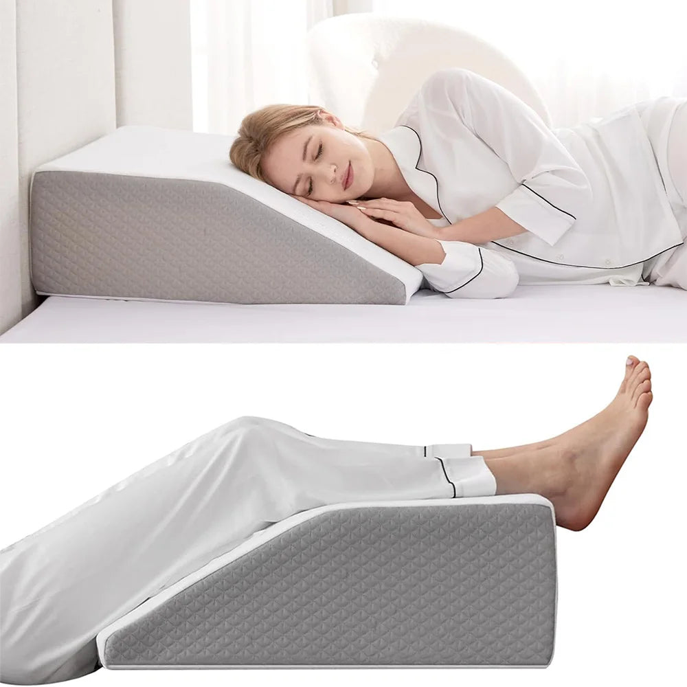 Memory Foam Beenkussen – Wigvormig Ondersteuningskussen
