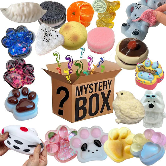 Mystery Kawaii Kattenpoot Squishy – Mochi Fidget Squeeze Toy (Willekeurig)
