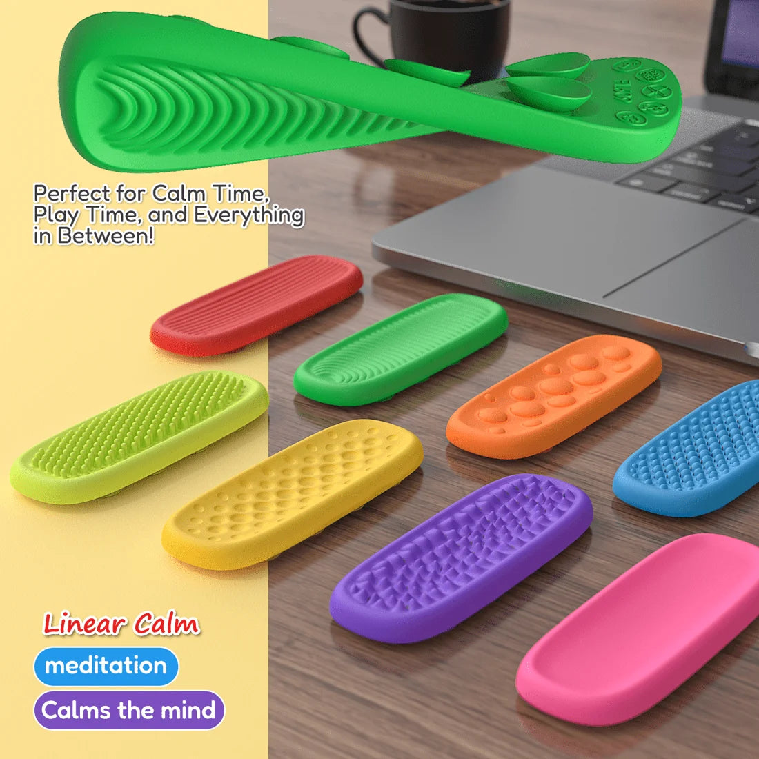 Sensorische Siliconen Fidget Strip – Stressverlichting voor Kinderen & Volwassenen