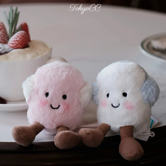 Marshmallow Pluche Knuffels – Schattig Roze & Blauw Koppel (7cm)