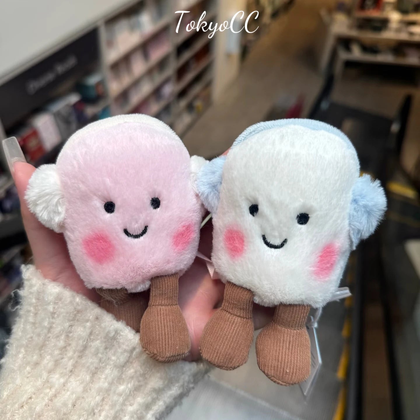 Marshmallow Pluche Knuffels – Schattig Roze & Blauw Koppel (7cm)