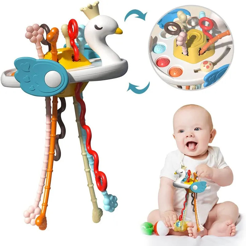 Sensorisch Trekkoord Speeltje – Montessori Baby Speelgoed 0–6 Jaar